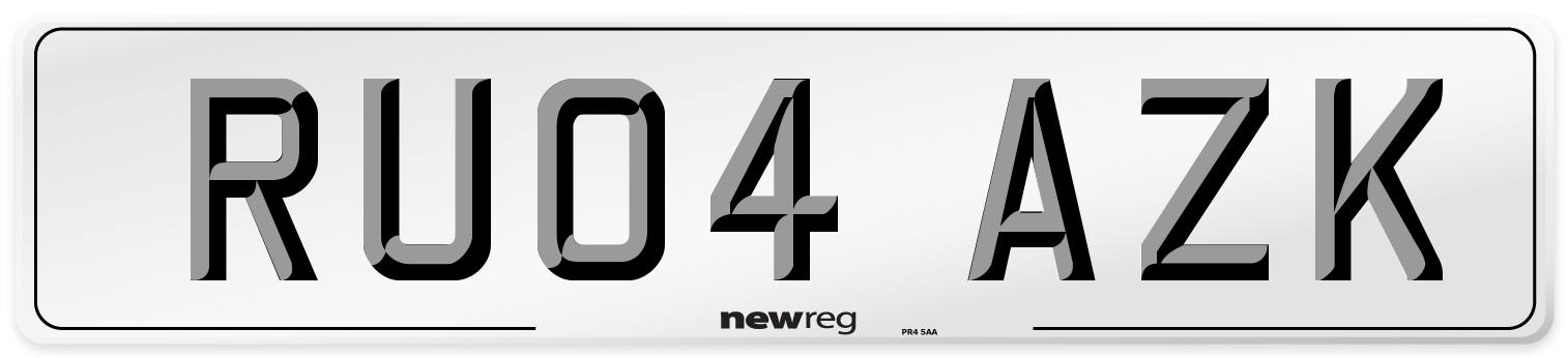 RU04 AZK Number Plate from New Reg